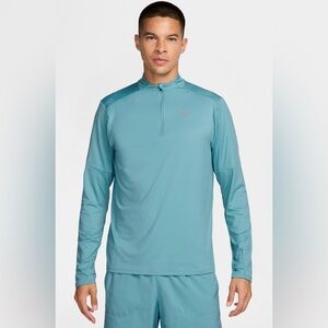 Nike NWT Element Dri Fit Blue Quarter Zip Performance Shirt Size S Long Sleeve